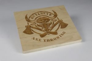 logo laser engraving on plywood
